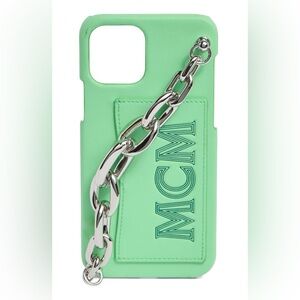 MCM iPhone 12 Case - Green & Silver